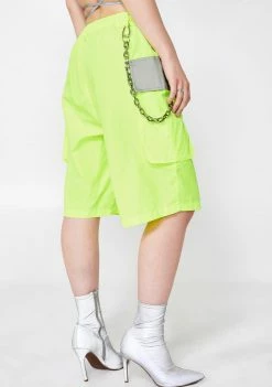 Jaded London Slime Neon Reflectionz Cargo Shorts