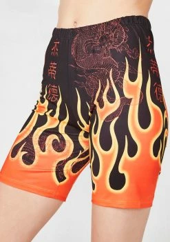 Jaded London Red Flame Cycling Shorts Bottoms