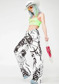 Jaded London Bottoms Tribal Print Wide Leg Pants