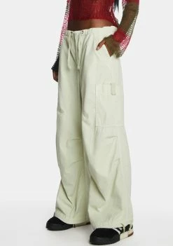 Jaded London Sage Green Parachute Cargo Pants