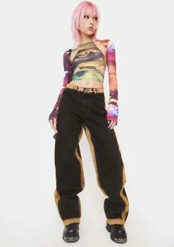 Outlet โค๏ธ Jaded London Tops Oracle Eye Print Top ๐ 10 Jaded London Tops Oracle Eye Print Top