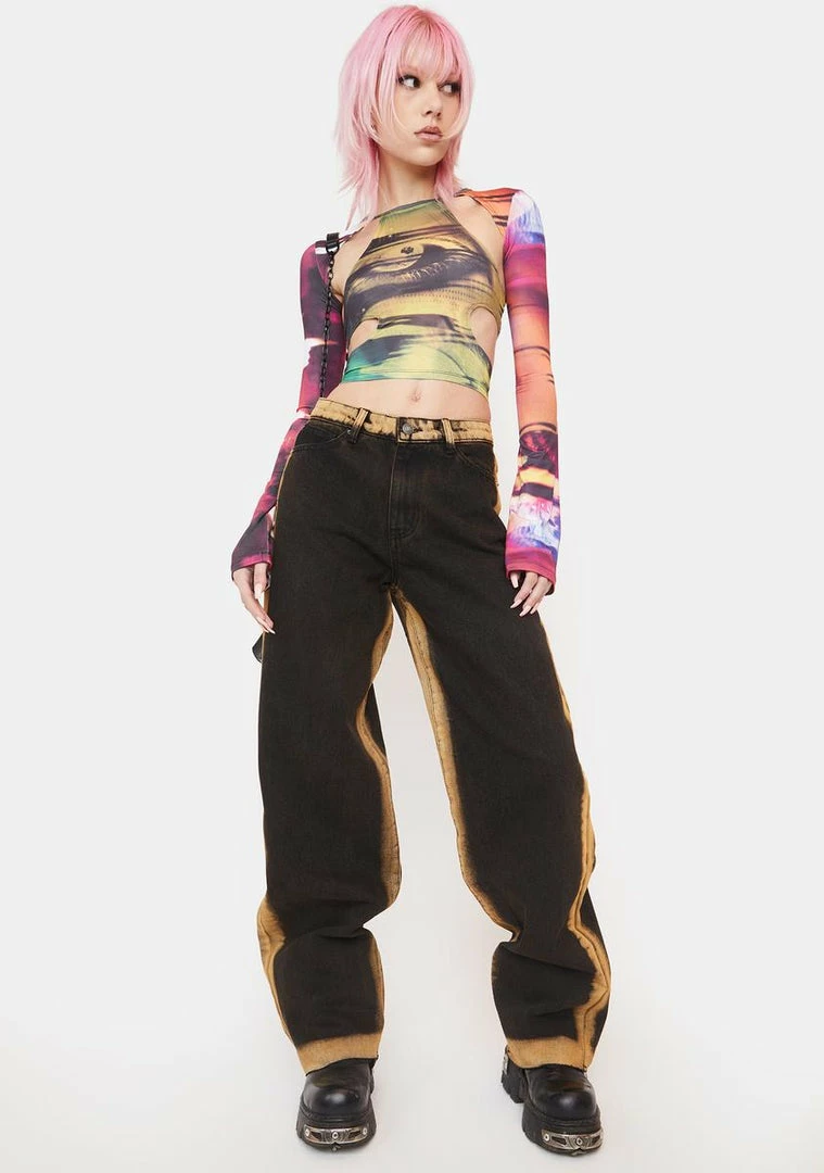 Outlet โค๏ธ Jaded London Tops Oracle Eye Print Top ๐ 6 Jaded London Tops Oracle Eye Print Top