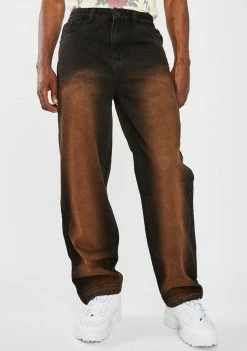 Jaded London Brown Faded Wash Skate Jeans Bottoms