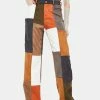 Jaded London Mixed Patchwork Cord Wide Leg Trousers Bottoms