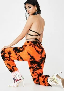 Brand new ๐ Jaded London Orange Tie Dye Fleece Joggers Bottoms ๐ฅ 9 Jaded London Orange Tie Dye Fleece Joggers Bottoms