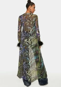 Jaded London Volare Lace-Up Butterfly Duster Outerwear