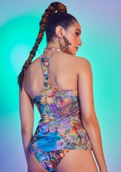 Jaded London Castaway Island Print Top Tops