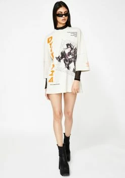 Jaded London Tops Dystopia Robot Print Double Layer T-Shirt