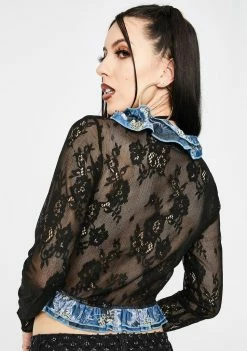 Budget π₯ Jaded London Lace Patchwork Denim Ruffle Crop Top Tops βοΈ 9 Jaded London Lace Patchwork Denim Ruffle Crop Top Tops