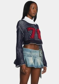 Jaded London 78th St Cropped Knit Sweater Tops