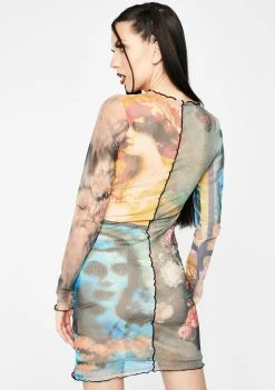 Jaded London Mash Up Vintage Mesh Mini Dress Dresses