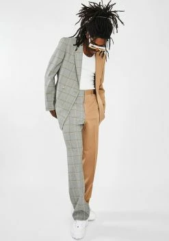 Jaded London Bottoms Spliced Check Loose Fit Trousers