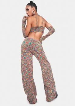 Jaded London Spacedye Knit Low Rise Wide Leg Joggers Bottoms