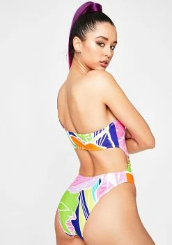 Jaded London Vintage Floral Cut Out Swimsuit