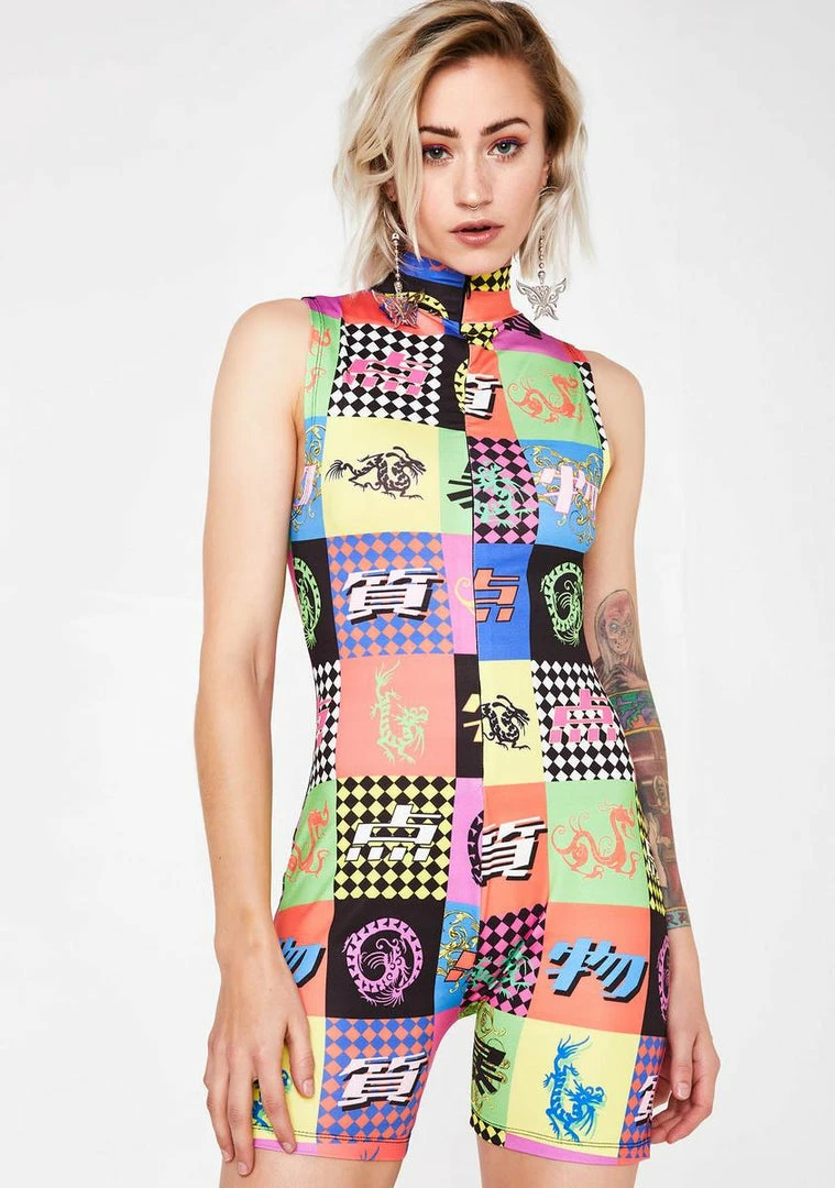 Wholesale π Jaded London Tokyo Script Checkerboard Print Cycling Short Playsuit Jumpsuits & Rompers β 3 Jaded London Tokyo Script Checkerboard Print Cycling Short Playsuit Jumpsuits & Rompers
