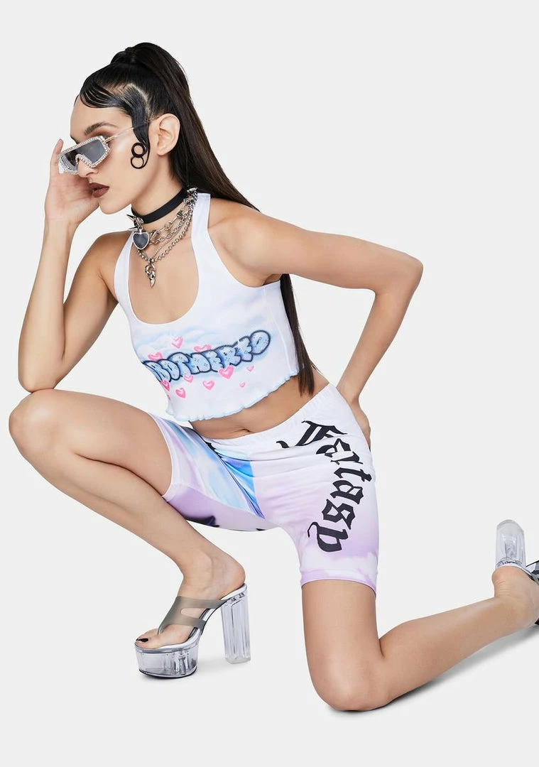 New 🥰 Jaded London Unbothered Cloud Print Halter Neck Top ❤️ 4 Jaded London Unbothered Cloud Print Halter Neck Top