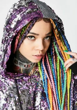 Jaded London Flip Sequin Hoodie Tops