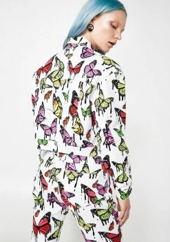 Coupon ❤️ Jaded London White Butterfly Print Denim Jacket 🤩 9 Jaded London White Butterfly Print Denim Jacket