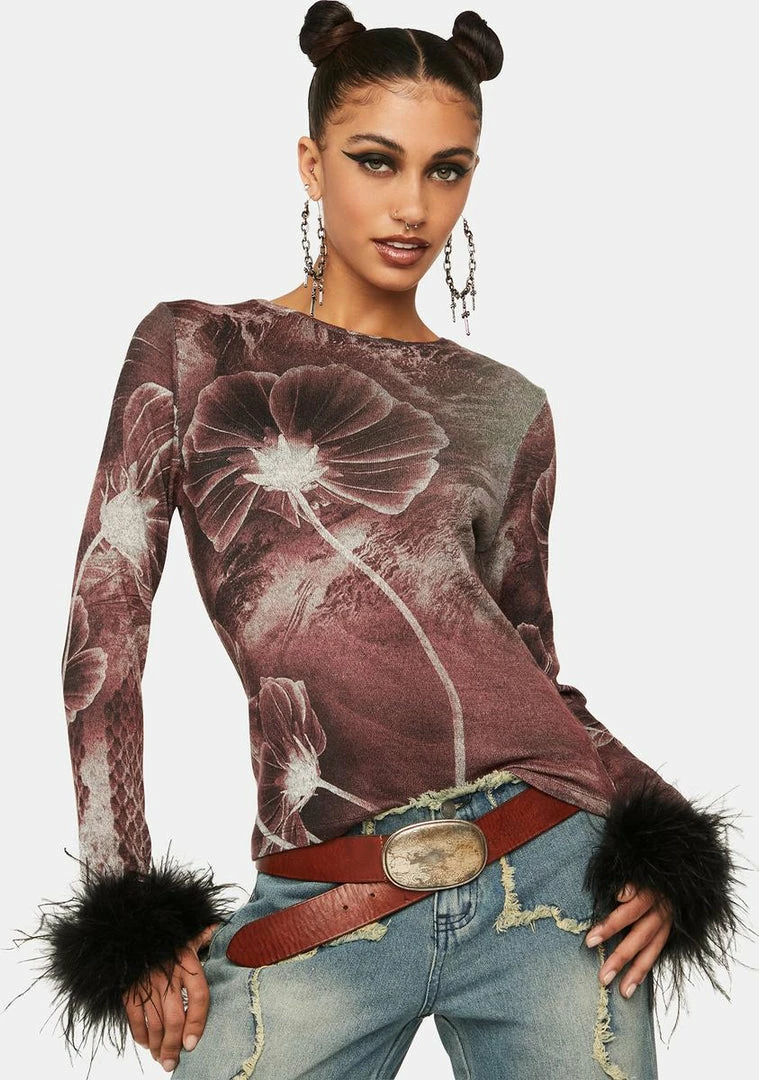 Best Sale ⭐ Jaded London Tops Ocelli Feather Cuff Knit Jumper ⭐ 3 Jaded London Tops Ocelli Feather Cuff Knit Jumper