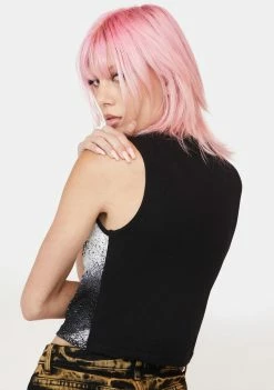 Jaded London Retina Diamante Crop Tank Tops