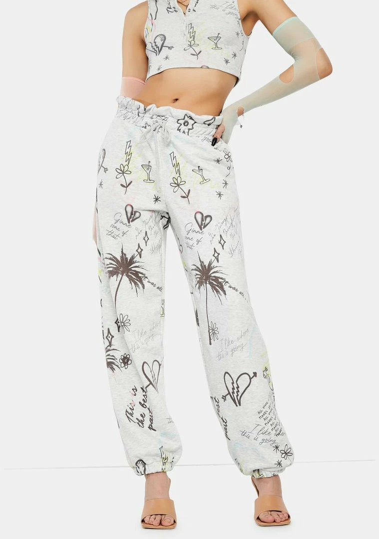 Best Sale π Jaded London Bottoms Doodle Graffiti Paperbag Waist Joggers π― 3 Jaded London Bottoms Doodle Graffiti Paperbag Waist Joggers