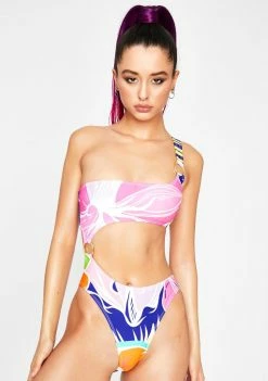 Jaded London Vintage Floral Cut Out Swimsuit
