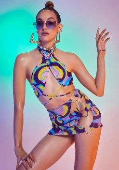 Jaded London Swim Retro Floral Print Multi Way Bikini Top