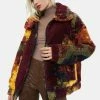 Jaded London Autumnal Rainbow Fleece Borg Jacket Outerwear