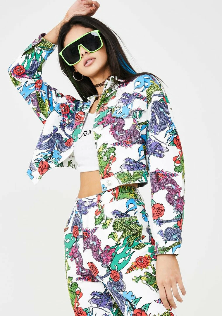 Top 10 ๐ Jaded London Outerwear White Dragon Print Denim Jacket โ 4 Jaded London Outerwear White Dragon Print Denim Jacket