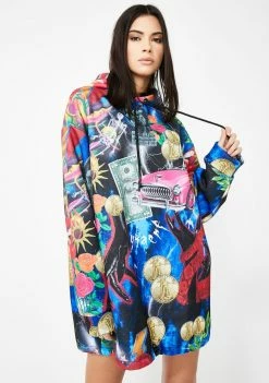 Jaded London Tops Retro 80s Collage Print Hoodie