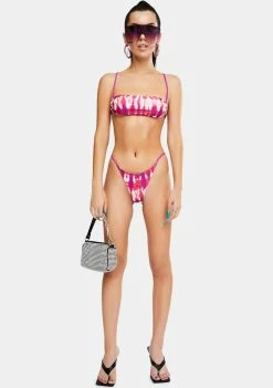 Jaded London Swim Tie Dye Print Bandeau Bikini Top