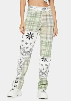 Jaded London Patchwork Bandana Boyfriend Jeans