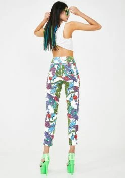 Buy ๐ Jaded London Bottoms White Dragon Print Mom ๐ Jeans ๐ 9 Jaded London Bottoms White Dragon Print Mom Jeans