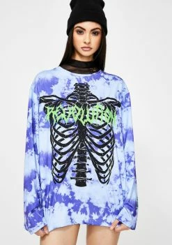 Jaded London Skeleton Print Long Sleeve T-Shirt