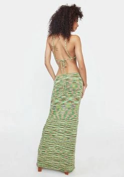 Jaded London Fine Spacedye Knit Cut Out Maxi Beach Dress