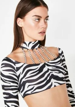 Jaded London Choker Bardot Crop Top Tops