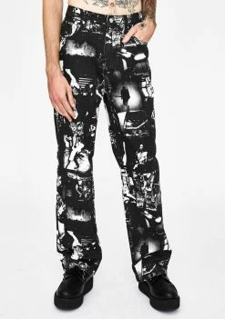 Jaded London Punk Rock Photograph Print Skate Jeans Bottoms