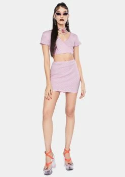 Jaded London Pink Heart Cut Out Jersey Mini Skirt Bottoms
