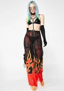 Jaded London Flame Print Beach Trousers