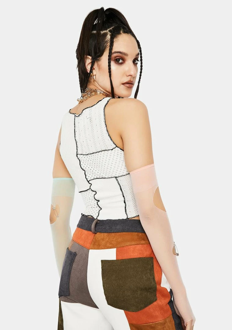 Budget ✨ Jaded London Mix Fabric Panelled High Neck Top ✨ 6 Jaded London Mix Fabric Panelled High Neck Top