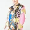 Jaded London Tops Mixed Scarf Print Oversized Shirt
