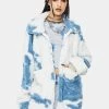 Jaded London Outerwear Cloud Print Teddy Fleece Oversized Jacket