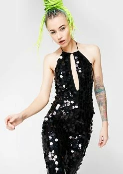 Jaded London Plunge Halterneck Catsuit Jumpsuits & Rompers