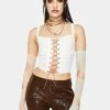 Jaded London Ivory Boho Cami Top With Lace Trim Tops