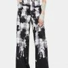 Jaded London Bottoms Bleach Check Relaxed Wide Leg Trousers