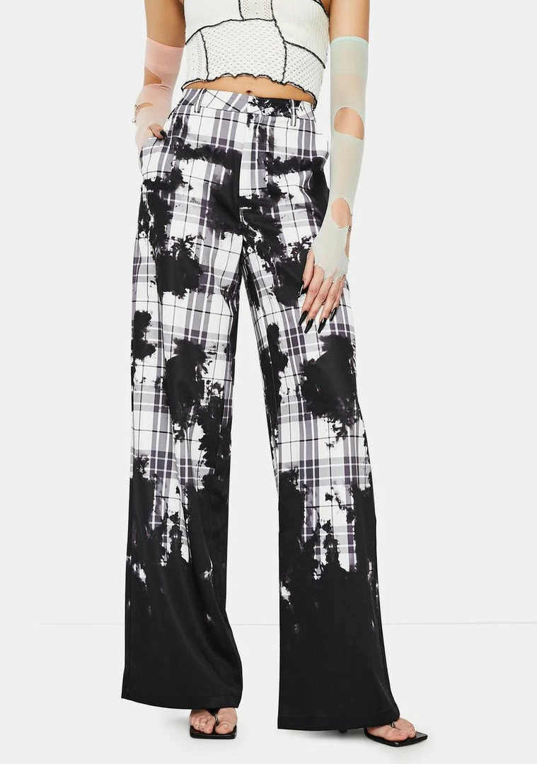 Discount โญ Jaded London Bottoms Bleach Check Relaxed Wide Leg Trousers ๐ฅฐ 3 Jaded London Bottoms Bleach Check Relaxed Wide Leg Trousers