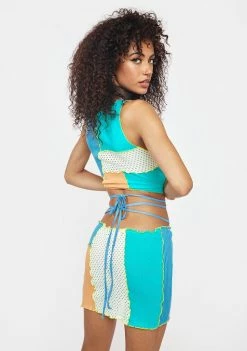 Brand new 😀 Jaded London Multi Panelled Mini 👗 Skirt With Tie Up Detail ⭐ 9 Jaded London Multi Panelled Mini Skirt With Tie Up Detail