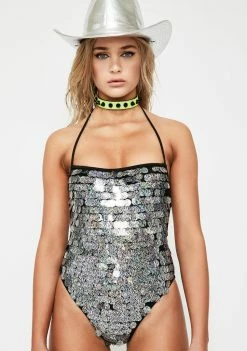 Jaded London Zebra Disc Sequin Swimsuit