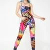 Jaded London Neon Graffiti Catsuit Jumpsuits & Rompers