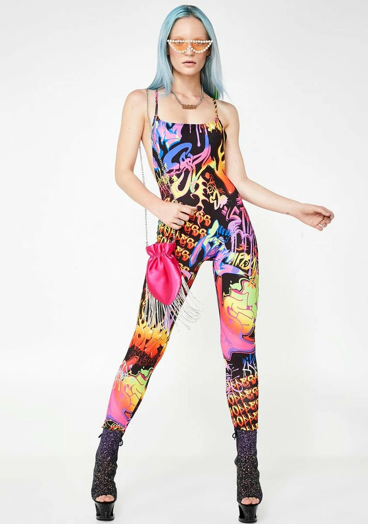 Hot Sale π€© Jaded London Neon Graffiti Catsuit Jumpsuits & Rompers π― 3 Jaded London Neon Graffiti Catsuit Jumpsuits & Rompers